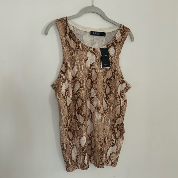 NWT Black Label LRL Snake Print Cotton Blend Tank - Picture 5 of 11